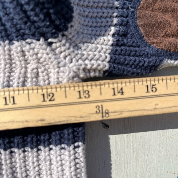 Kid's Baby Gap Sweater Multicolor Striped 4 Toddler Preppy Professor Elbow Patch - Picture 8 of 12
